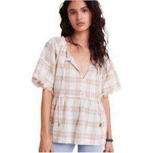 Pilcro Anthropologie Gingham Top